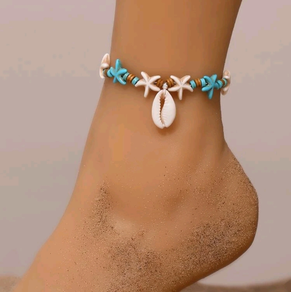 🍉5 for $25* Boho Star Shell Ankle Bracelet